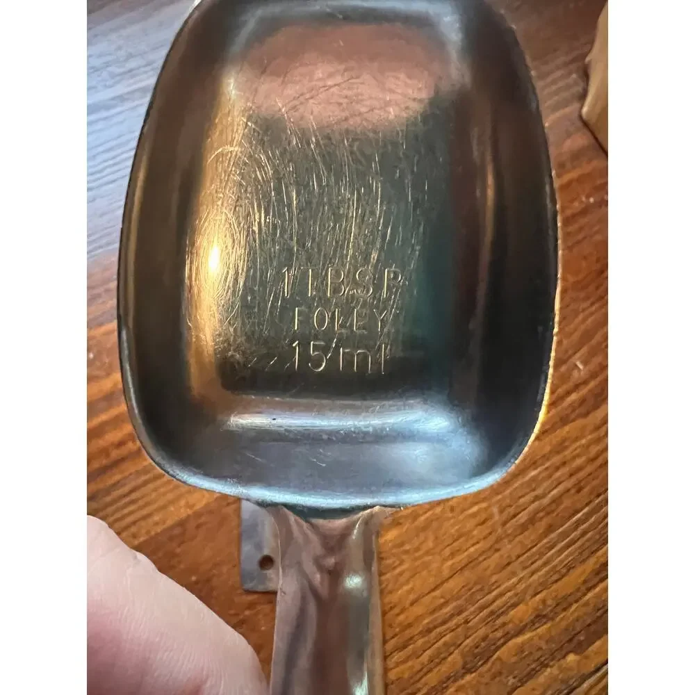 Vintage Foley stainless steel measuring spoons set-4 retro kitchen gadgets